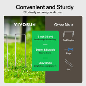 VIVOSUN corrosion-resistant steel stakes designed for long outdoor use in varied weather