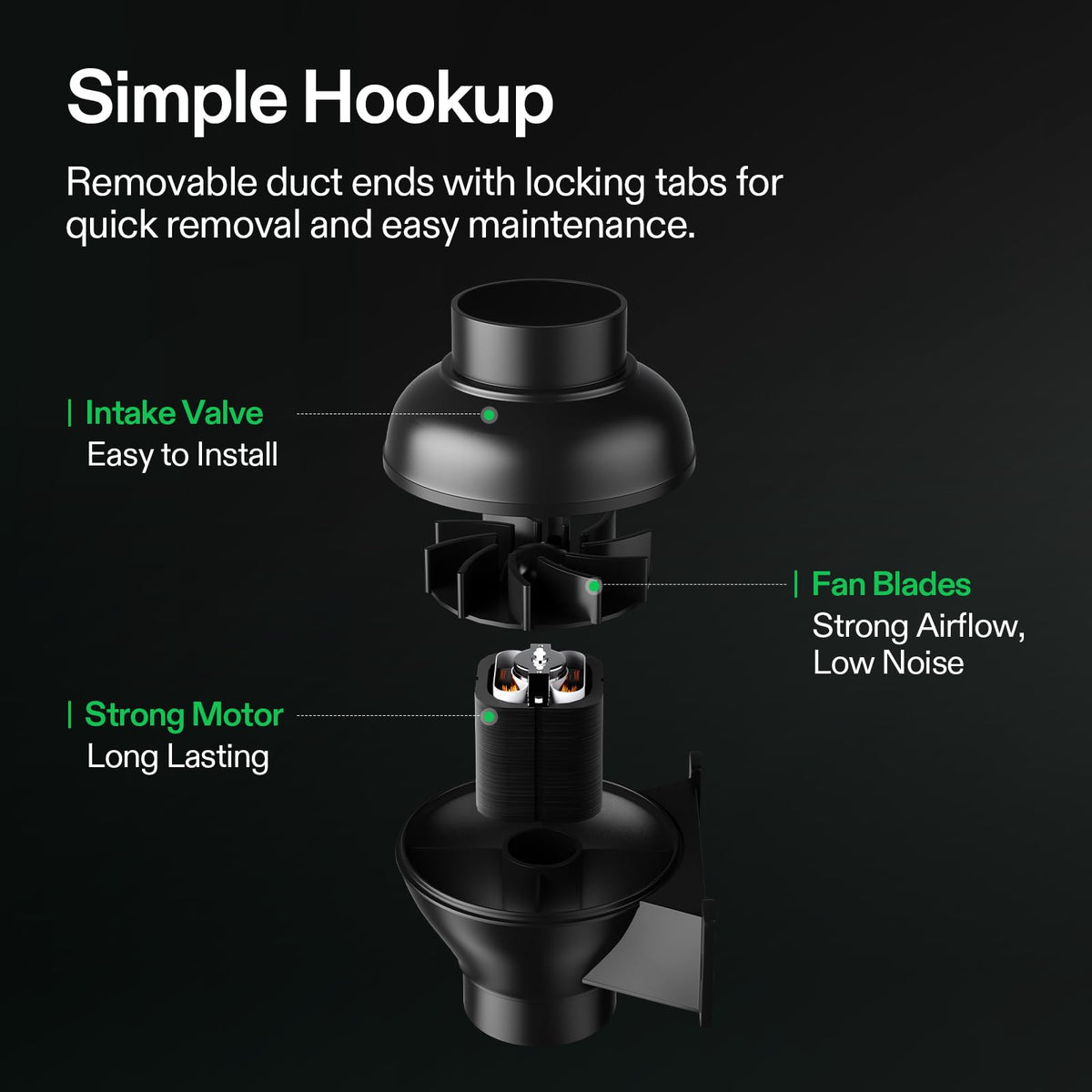 VIVOSUN D4 flow deflector ensures quieter operation.