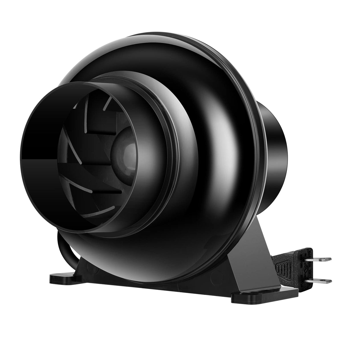 VIVOSUN D4 inline fan in a grow tent delivering steady airflow.