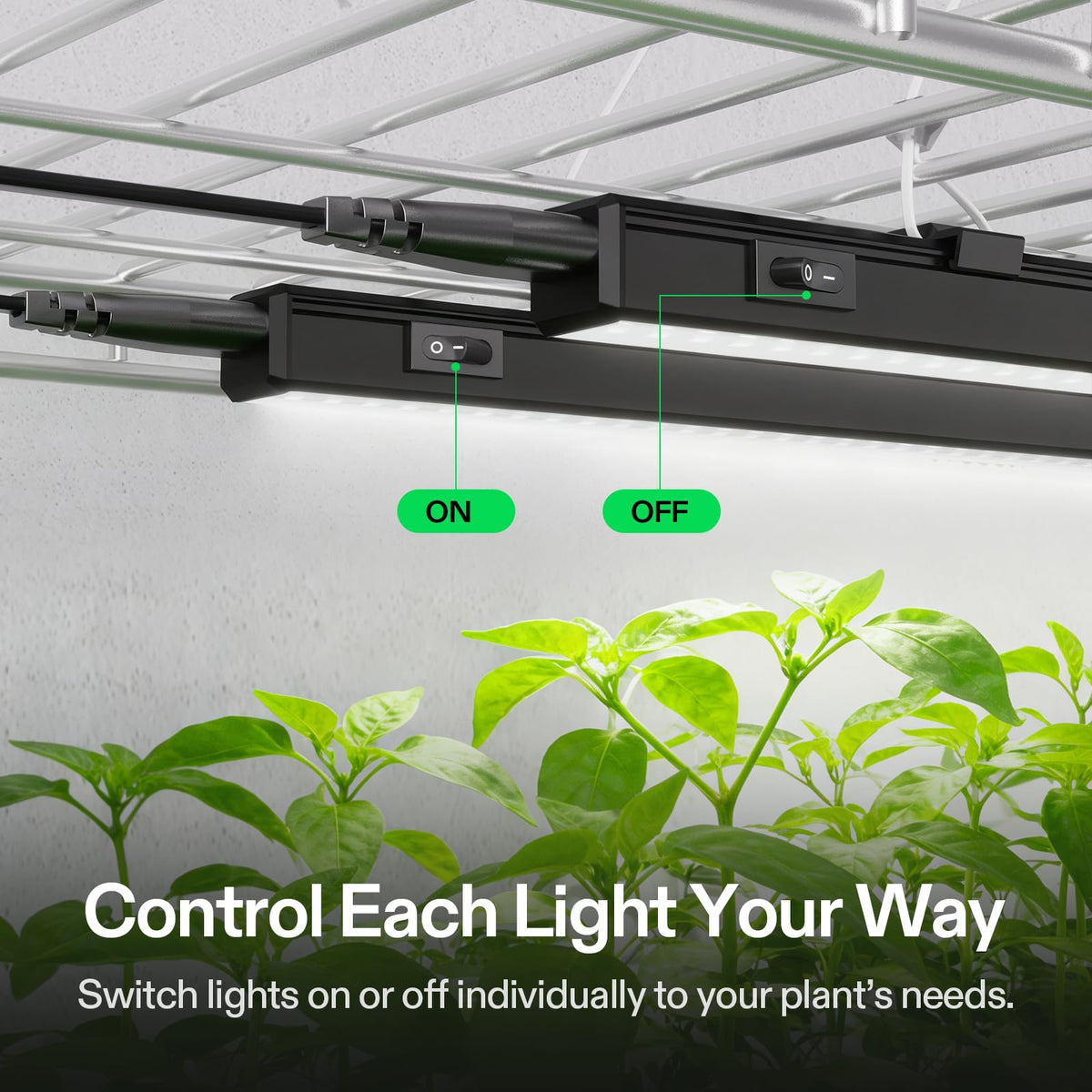 Daisy-chain connectors enabling linked strips for larger spaces