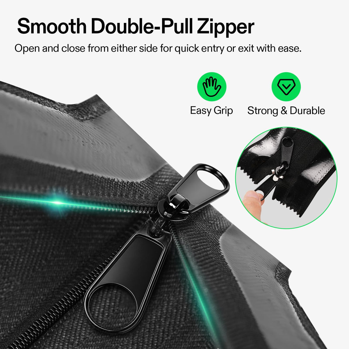 VIVOSUN debris barrier with zipper designed for greenhouse access
