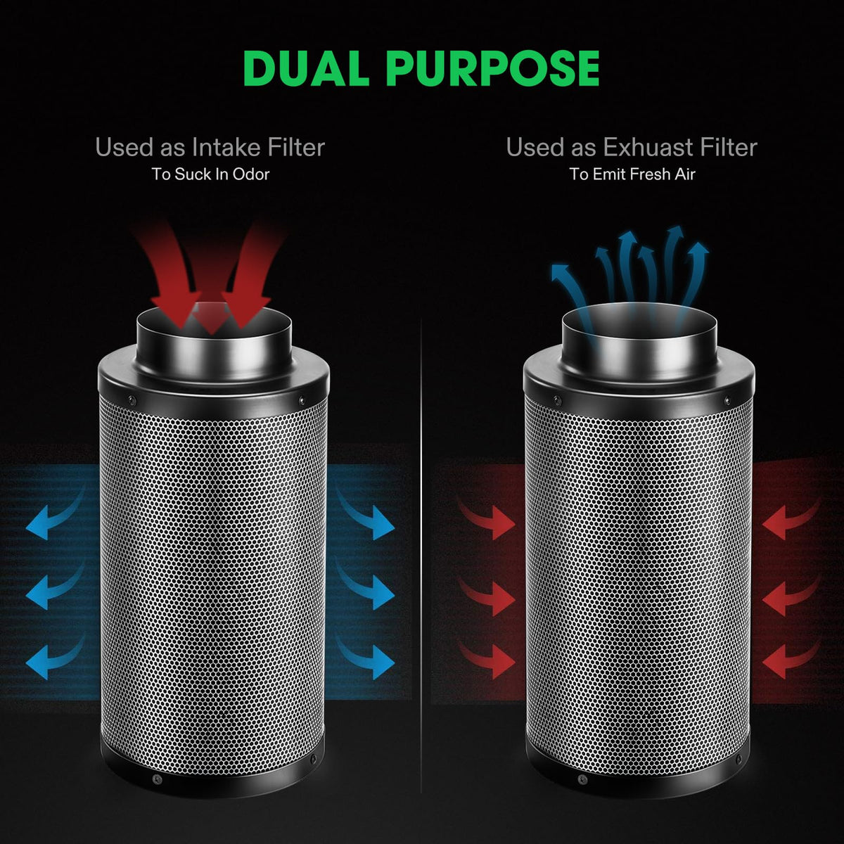 VIVOSUN detachable pre-filter blocks 99 percent of particles for cleaner filtration
