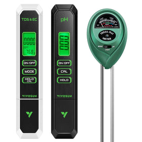 VIVOSUN digital pH meter front display with clear readings for quick checks.