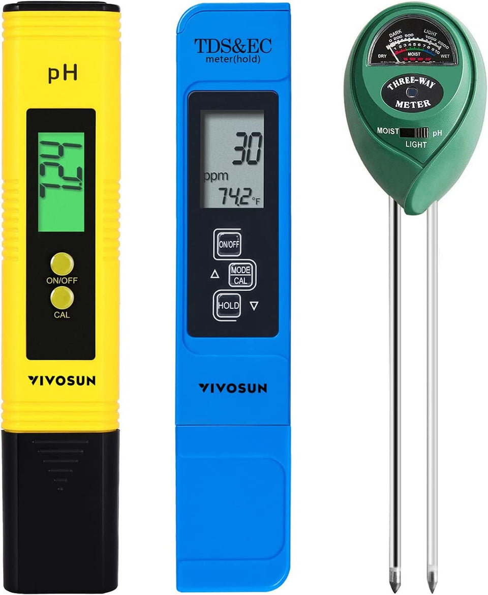 VIVOSUN digital pH meter with backlit LCD for quick readings
