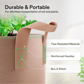 VIVOSUN double-stitched handles improve transport of full bags
