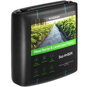 VIVOSUN dual-layer weed barrier fabric showing superior weed suppression and water permeability.