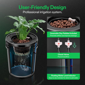 VIVOSUN DWC 8-inch baskets enhancing aeration and root access.