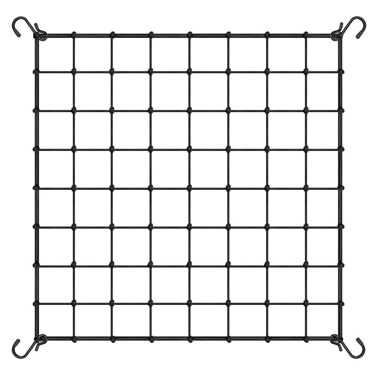 VIVOSUN elastic trellis netting 4x4 ft with hooks supports climbing plants.