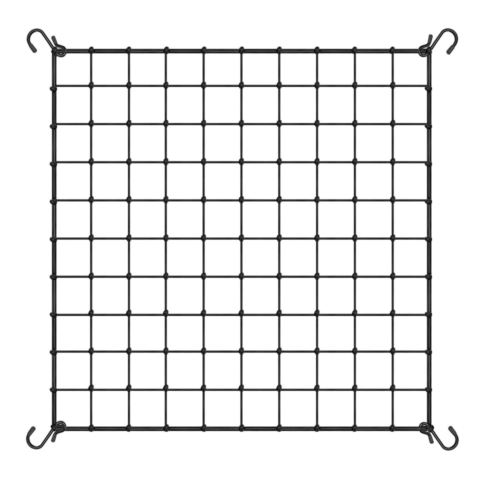 VIVOSUN 5x5ft elastic trellis netting mounted on a frame for climbing plants.