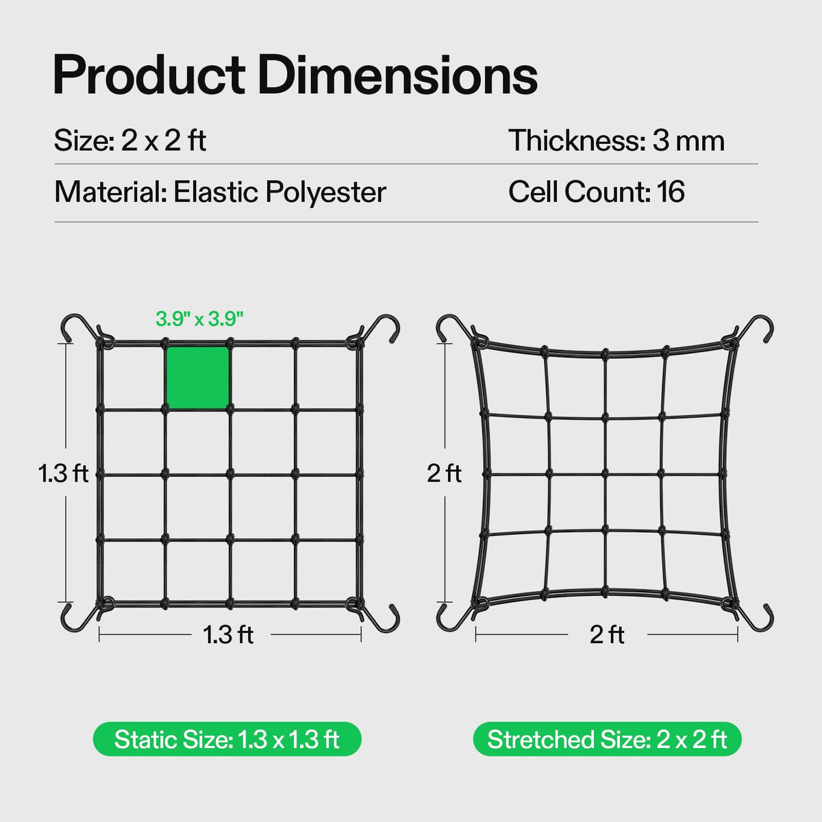 VIVOSUN rustproof S-hooks secure the netting around supports for stable growth.