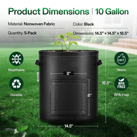 VIVOSUN fabric potato planter with roll-up window for simple harvest.