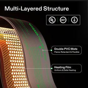 VIVOSUN far-infrared heat mat close-up demonstrates even warmth.