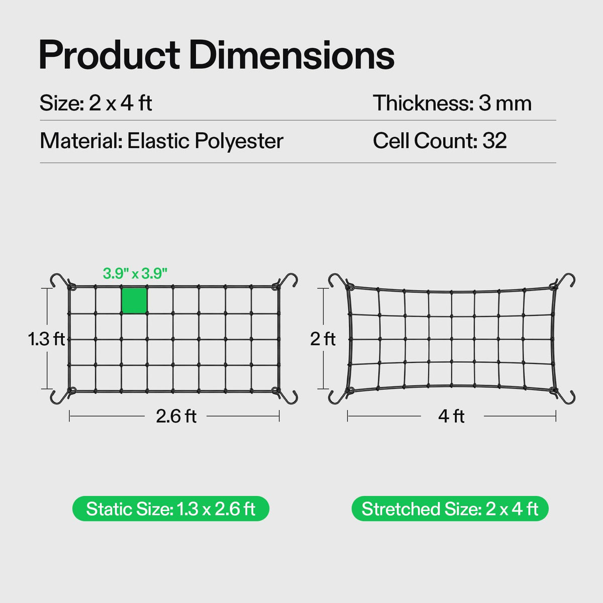 VIVOSUN foldable storage design keeps netting compact after use.