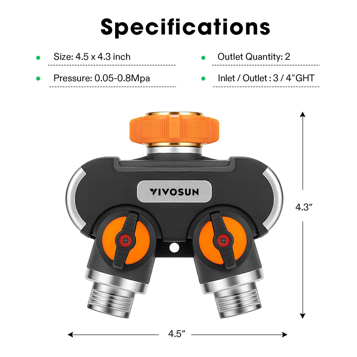 Garden setup with VIVOSUN splitter for irrigation and cleaning