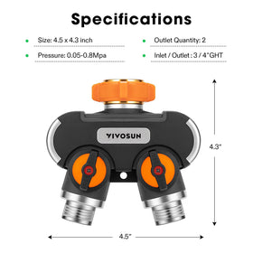 Garden setup with VIVOSUN splitter for irrigation and cleaning