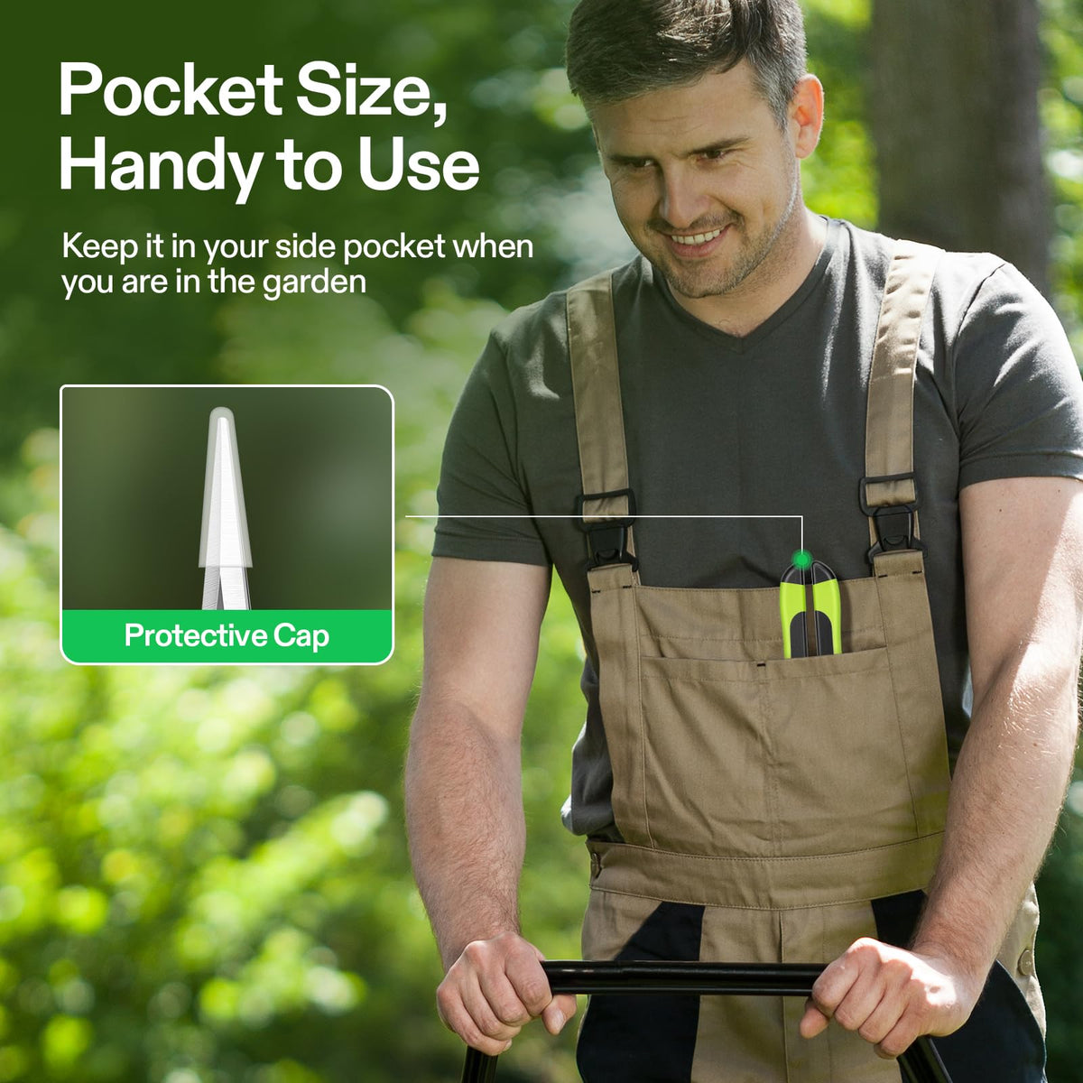 Ergonomic grip suitable for right- and left-handed gardeners