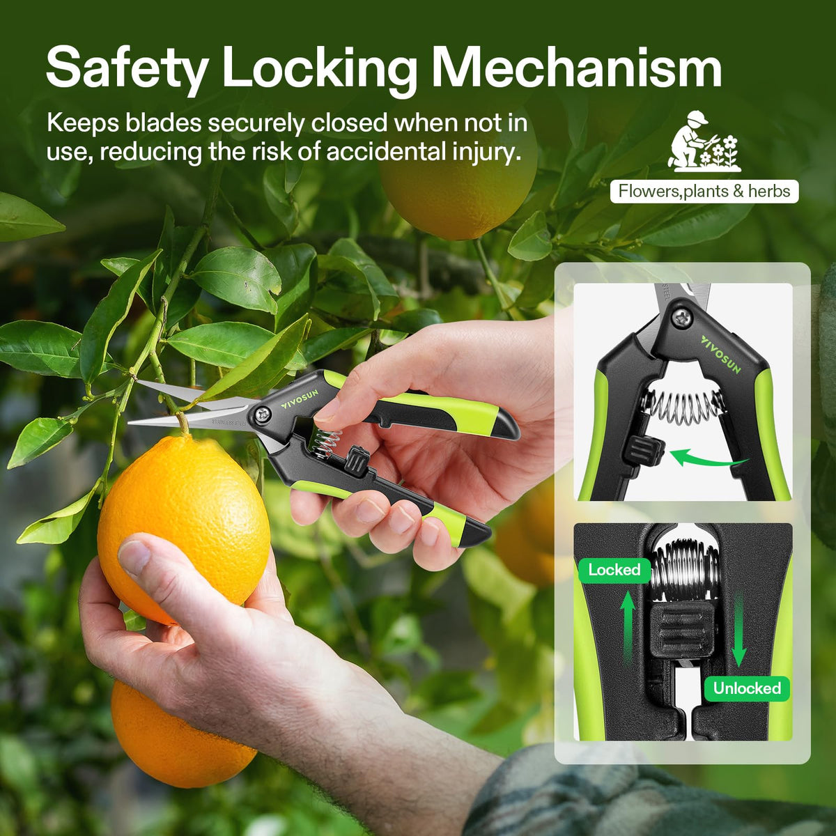 Two-pack VIVOSUN pruning shears in compact black design