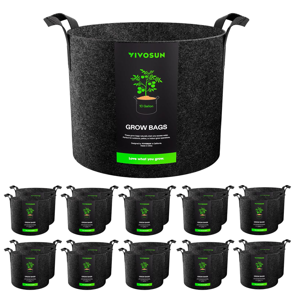 VIVOSUN grow bag side view showing sturdy construction for year-round gardening.