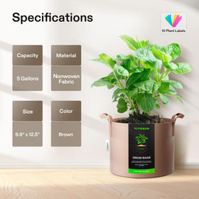 VIVOSUN grow bag straps with strong handles for effortless transport.