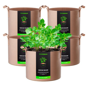 VIVOSUN 7-gallon grow bag with strap handles for easy plant transport.
