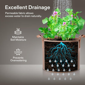 VIVOSUN grow bags are suited for indoor or outdoor soil grows.