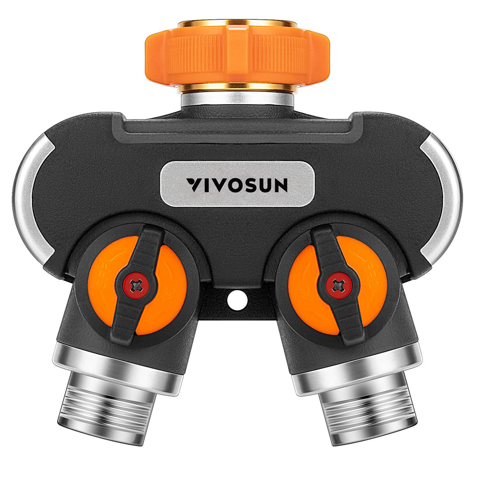 VIVOSUN 2-way hose splitter with dual outlets for simultaneous watering