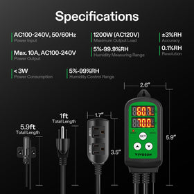 VIVOSUN 1200W output for AC100-240V systems supports airflow control