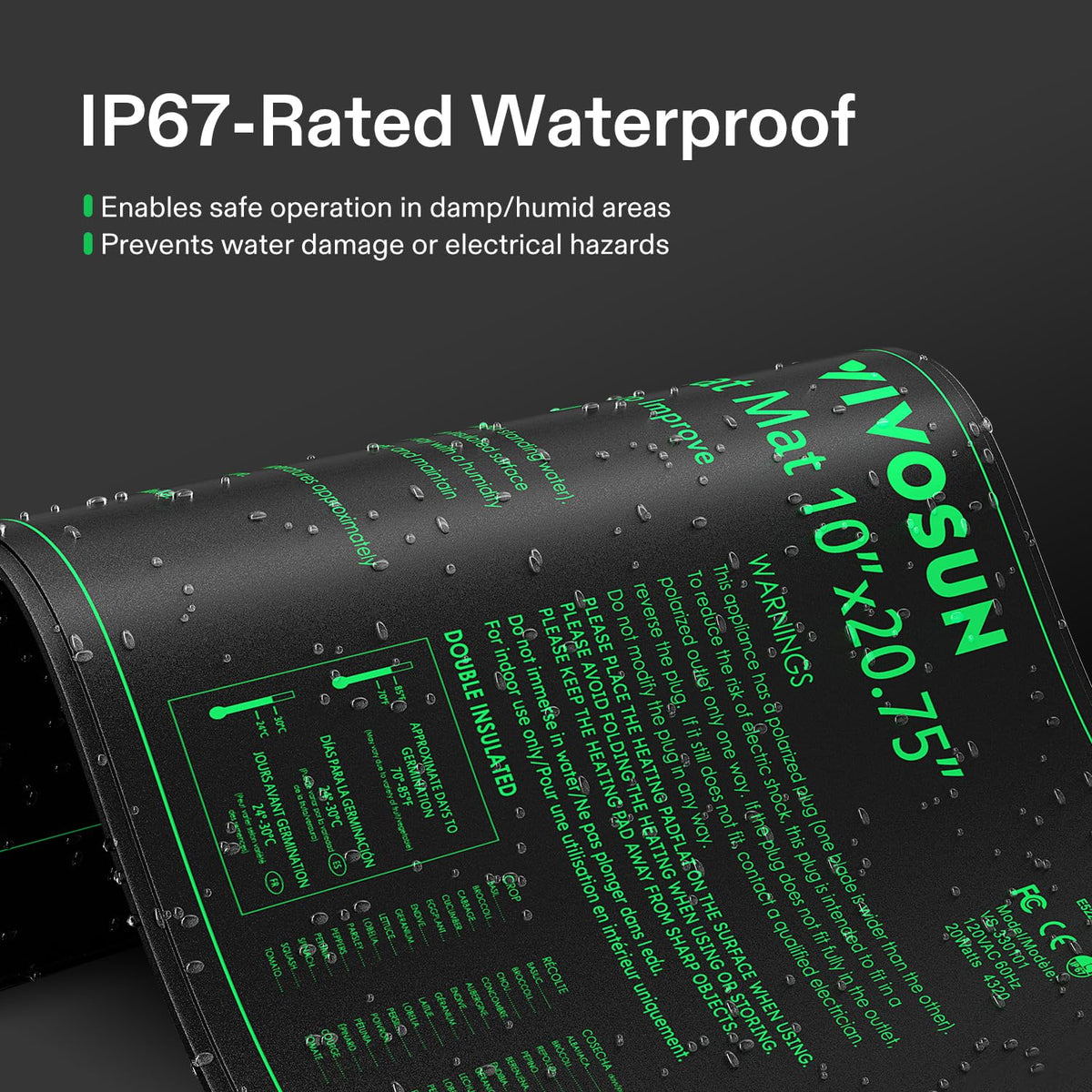 VIVOSUN humidity dome complements heat mat to support moisture balance.