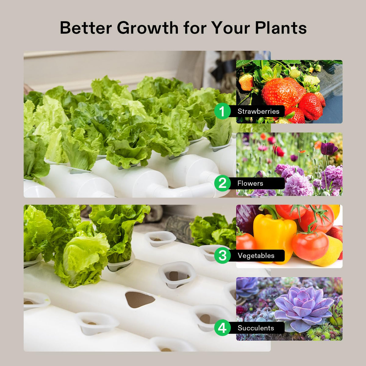 VIVOSUN indoor hydroponics setup in a compact space
