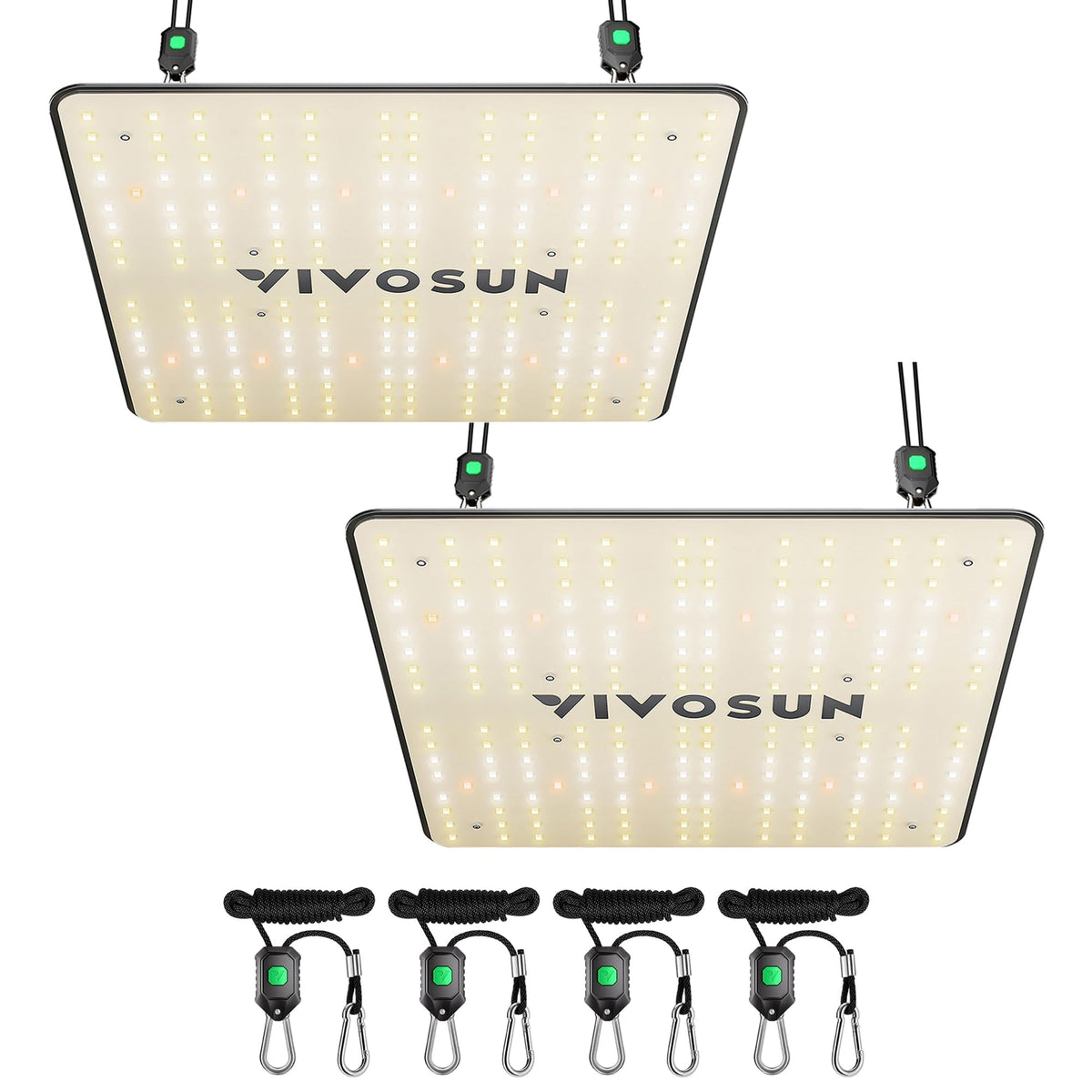 VIVOSUN LumaLight 100W LED grow light, front view, full-spectrum output for seedlings.