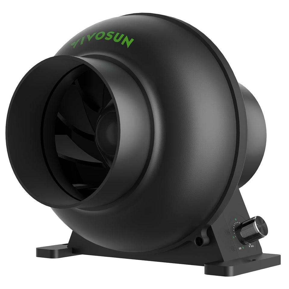 VIVOSUN M4 inline fan front view for efficient air movement in grow tents