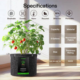 VIVOSUN grow bag used with tomatoes and peppers.