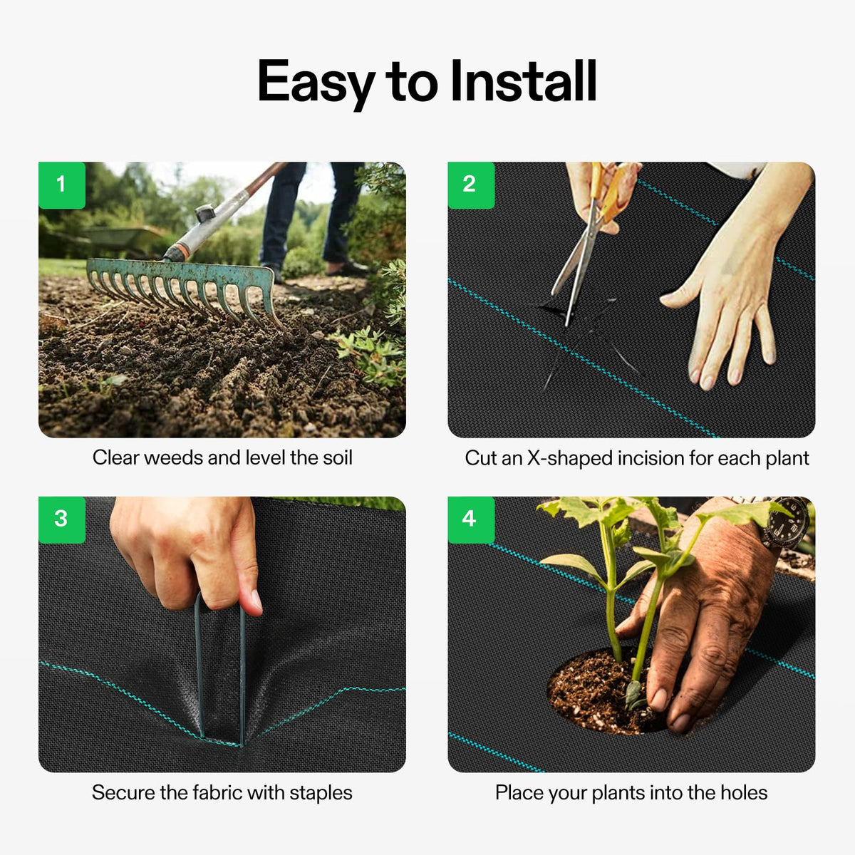 VIVOSUN multi-use ground cover suitable for paths, patios, and gardens.