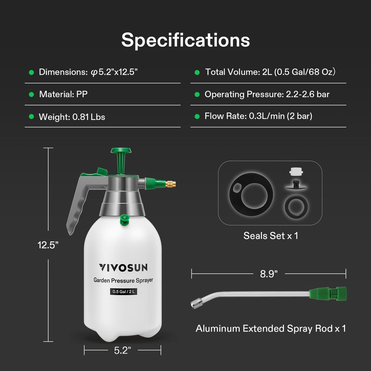 VIVOSUN sprayer is versatile for watering, cleaning, and fertilizing tasks