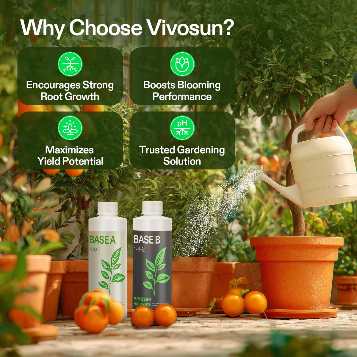 VIVOSUN nutrient solution in hydroponic setup supports steady nutrient uptake.