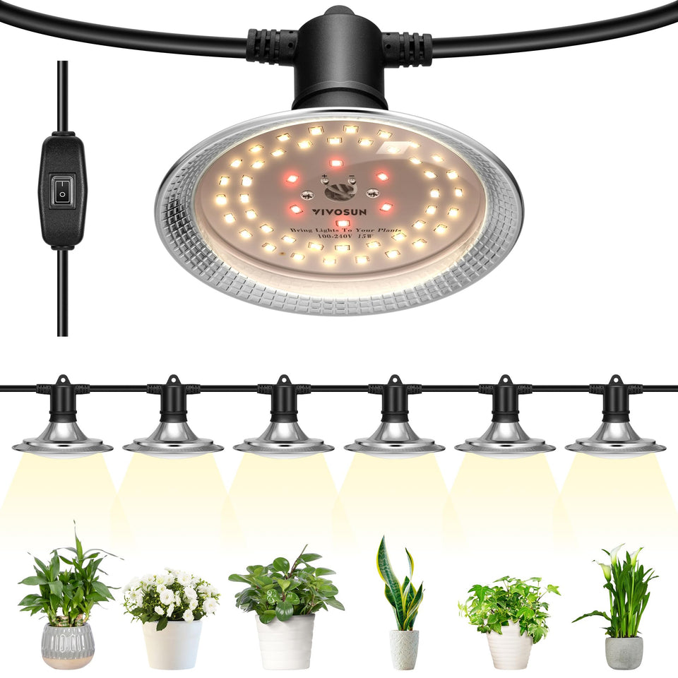 VIVOSUN outdoor led grow light 6-light system for greenhouse use