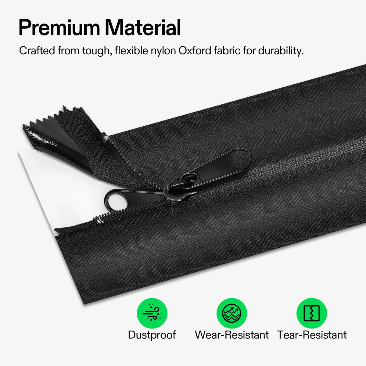 VIVOSUN peel-and-stick zipper eases installation on tarps and tents