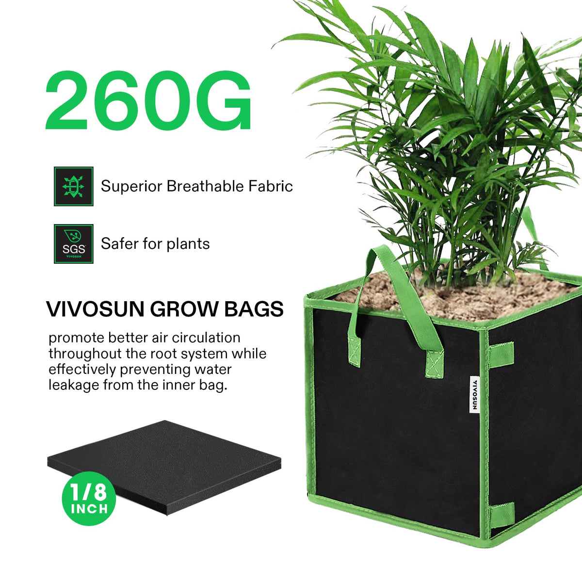 VIVOSUN permeable material ensures proper drainage and balanced soil moisture.