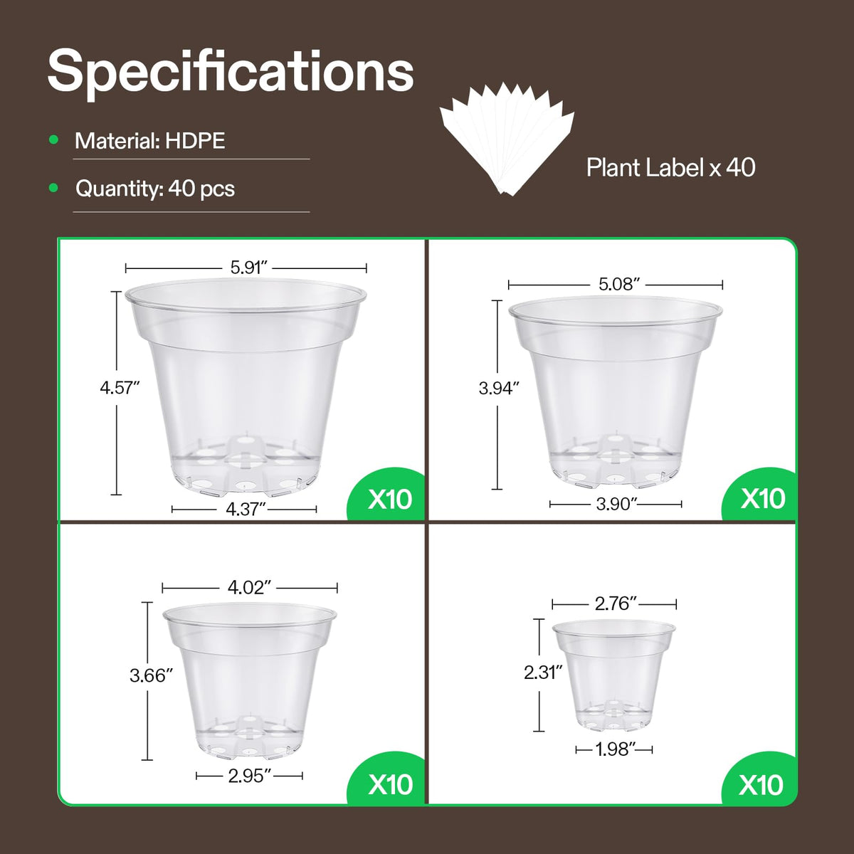 VIVOSUN plant labels pack 40 pcs, easy labeling for organization.