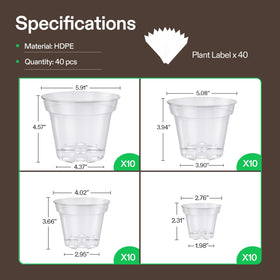 VIVOSUN plant labels pack 40 pcs, easy labeling for organization.