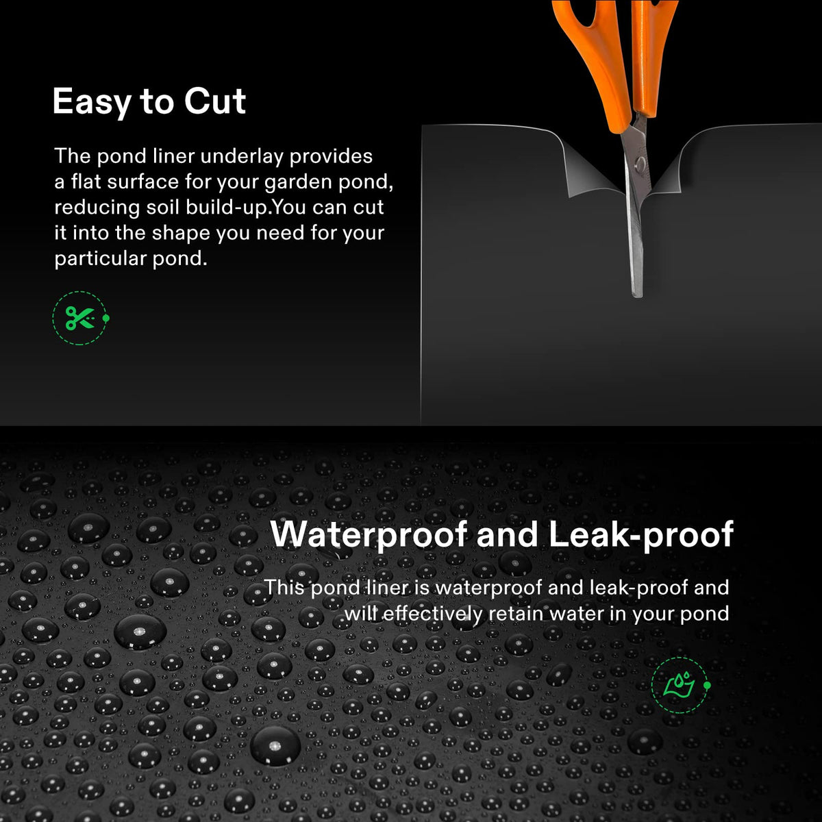 VIVOSUN pond liner 13-5x20 feet size suitable for up to 800 gallons