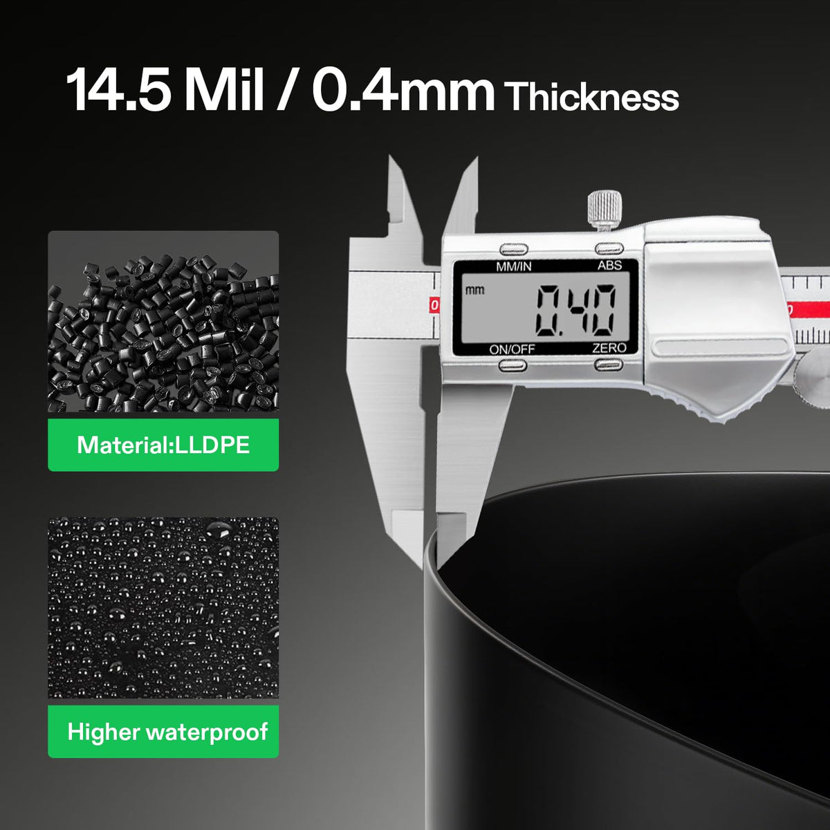 VIVOSUN pond liner black soil blocking reduces dirt visibility