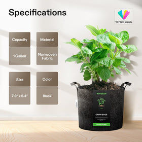 VIVOSUN portable heavy-duty handles for moving bags with soil and plants.