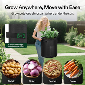 VIVOSUN portable grow bags help you position plants in sunny spots.