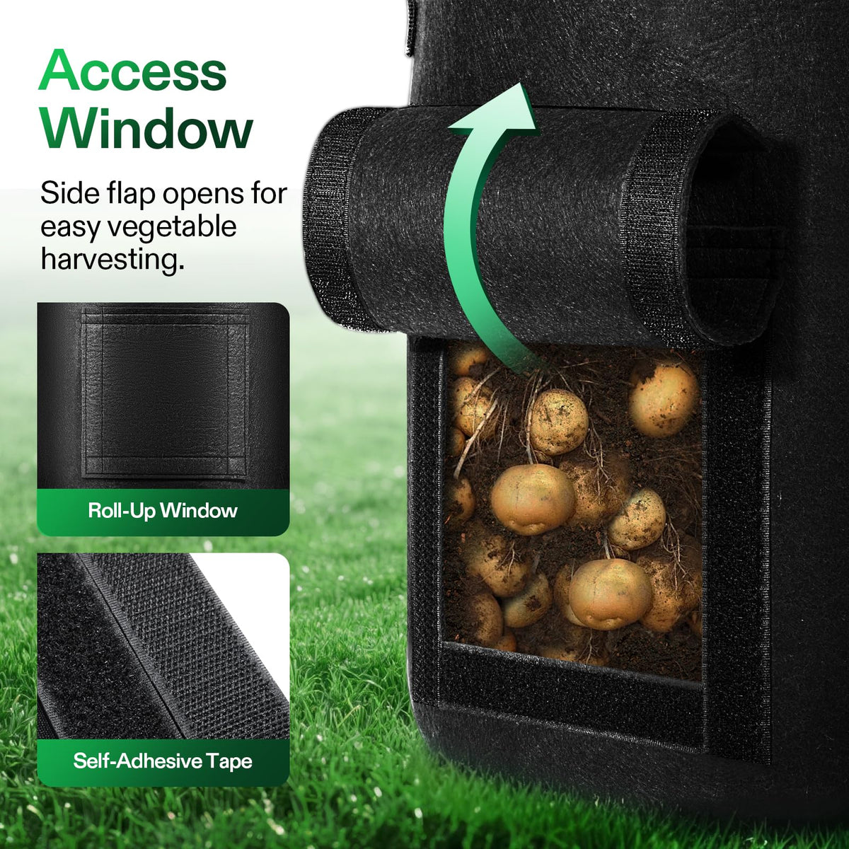 VIVOSUN 10-gallon grow bag in breathable non-woven fabric for healthy roots.
