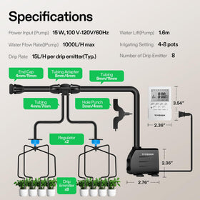 VIVOSUN drip kit timer enabling automated watering schedules.