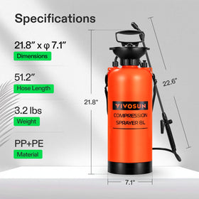 VIVOSUN pump sprayer 2 gallon with adjustable nozzle for precise patterns.