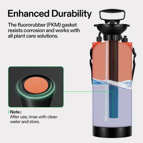 VIVOSUN pump sprayer 2 gallon translucent bottle with measurement scale.