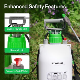 Long 50-inch hose helps reach tall plants and hard-to-access areas.