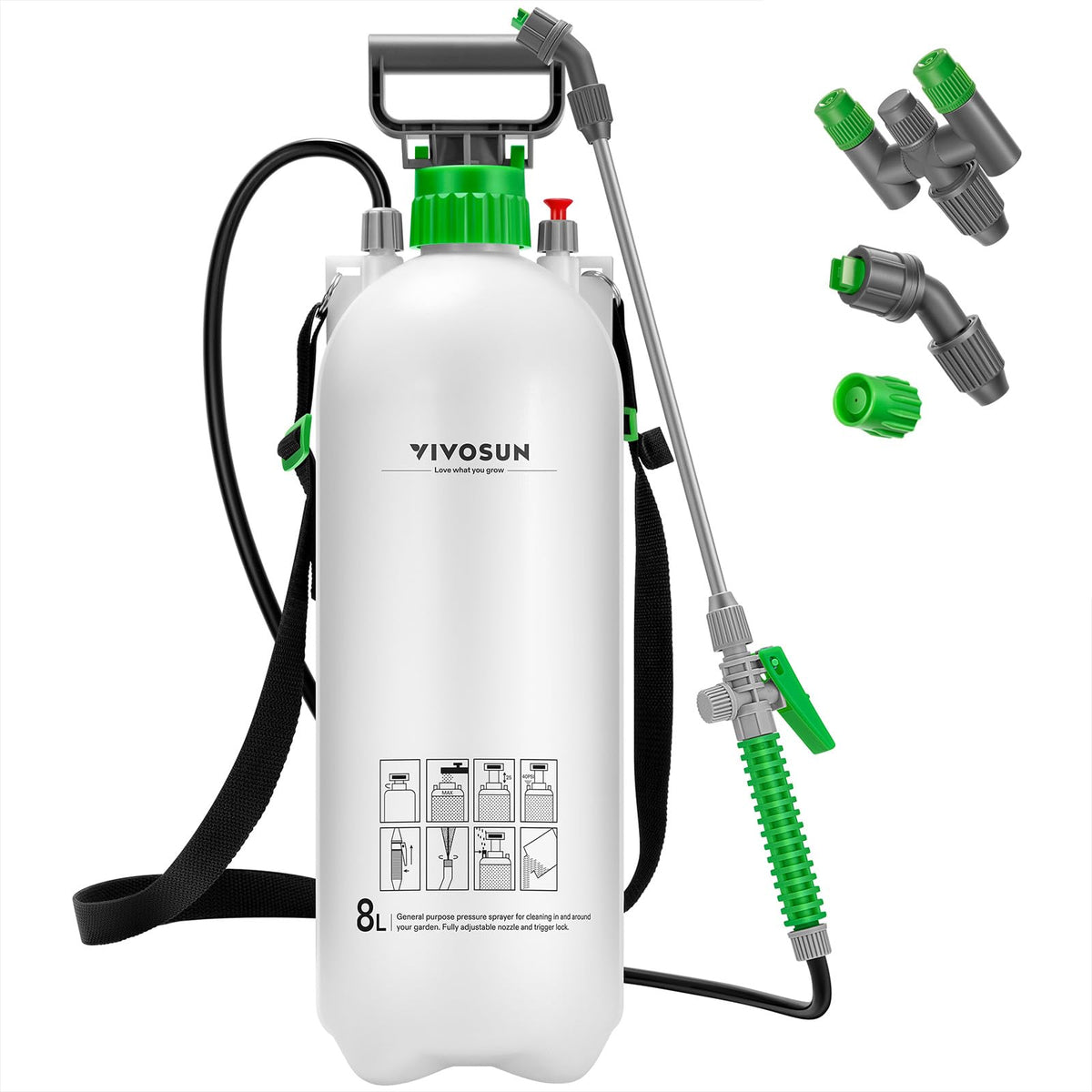 VIVOSUN pump sprayer with ergonomic handle for comfortable long sessions.